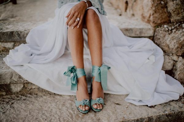 Zapatos novia azules