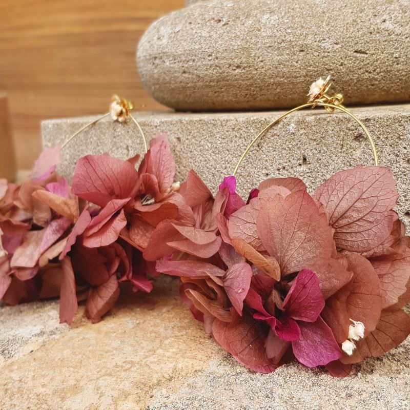 PENDIENTES AROS GRANATE