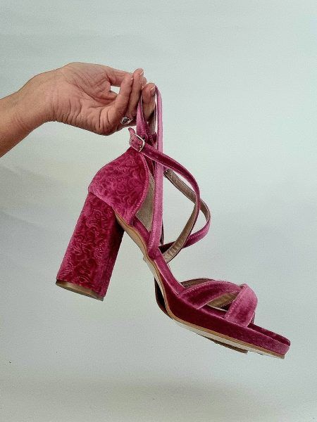 ZAPATOS DE NOVIA DE TERCIOPELO ROSA