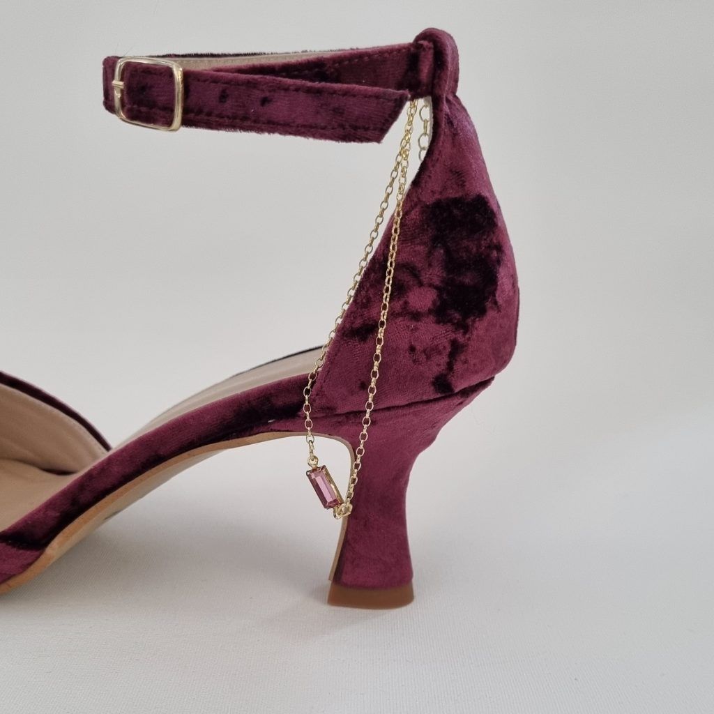ZAPATOS DE NOVIA DE TERCIOPELO FERRARA - GRANATE