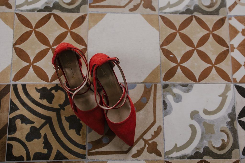zapatos de novia rojos