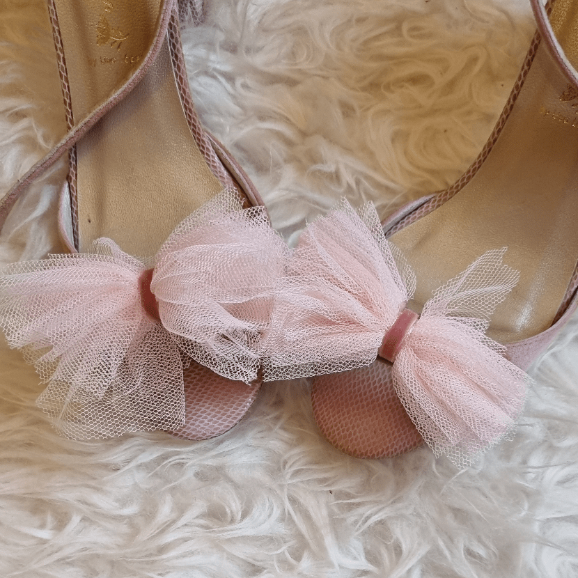 Lazos de tul para zapatos de novia