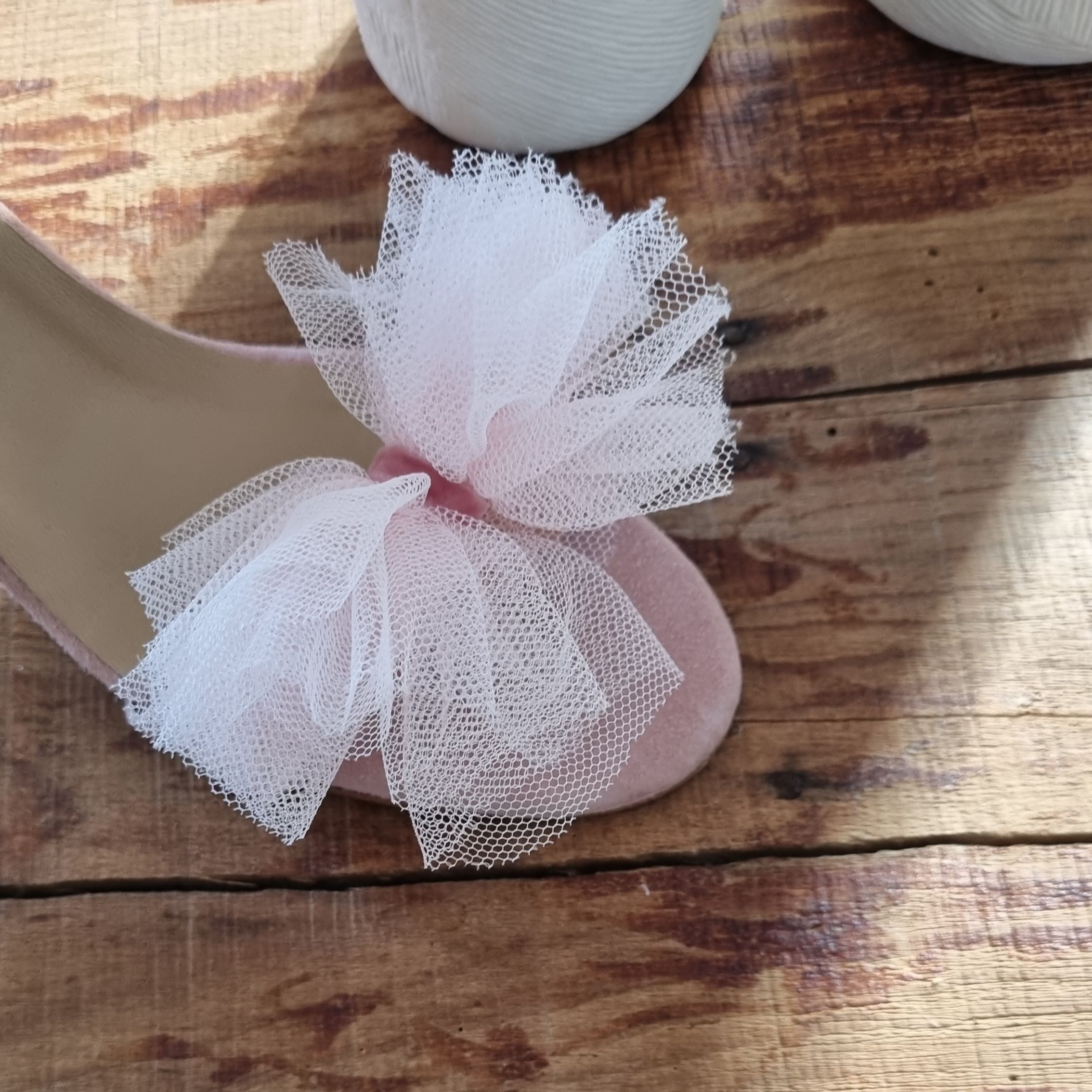 Lazos de tul para zapatos de novia