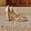 SANDALIAS CON PLATAFORMA DORADAS PARA BODA