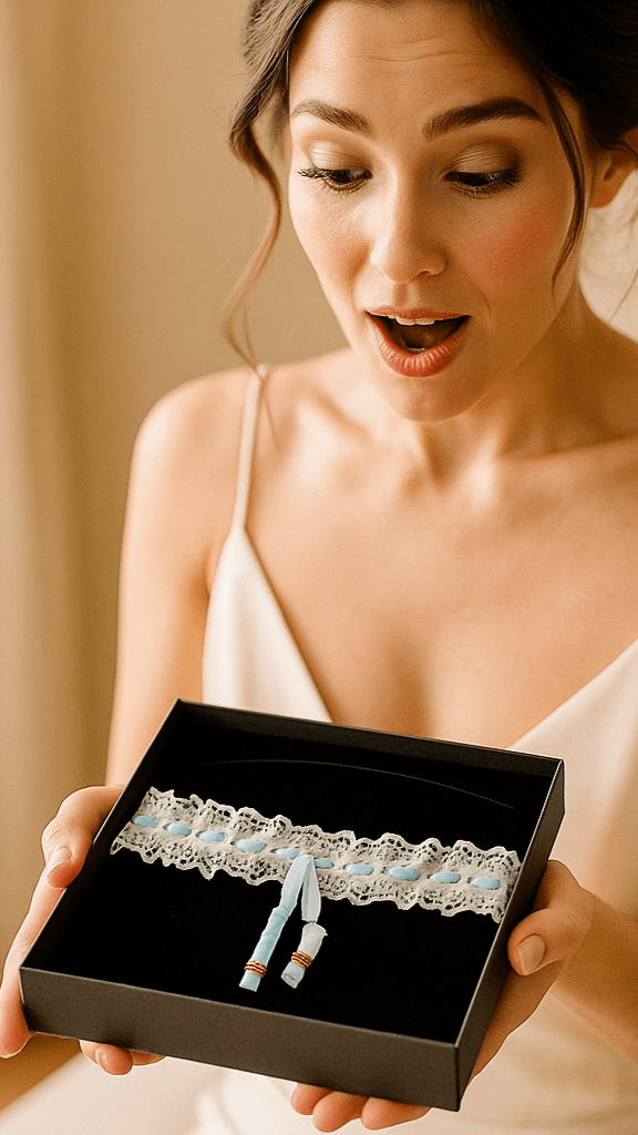 Liga de novia azul