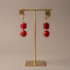 Pendientes Oceanía coral rojo natural hechos a mano en Mallorca